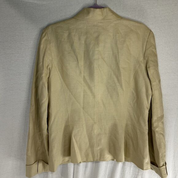 Lauren Ralph Lauren LRL Women’s Linen Blazer Cream Beige Size US 14 - Picture 5 of 8